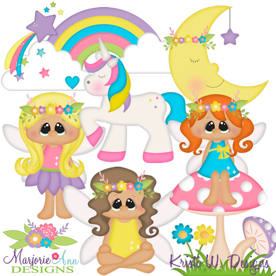 Rainbows and Fairies SVG Cutting Files + Clipart - Click Image to Close